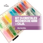 KIT:MALETA 24 + CRISTALES BICONOS DE 4MM MAS VENDIDOS