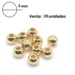 Balin, separador o mostacillón Acero Dorado 2mm - Imagen 3