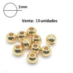 Balín Separador o mostacillón Acero Dorado 3mm