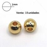 Balín Separador o mostacillón Acero Dorado 3mm - Imagen 2
