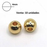 Balin o mostacillón Acero Dorado  4mm - Imagen 2