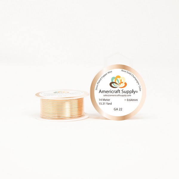 W22R.jpg Alambre para Bisutería Americraft: Calibre 22 (0.64mm) Color Dorado Rose - Imagen 1